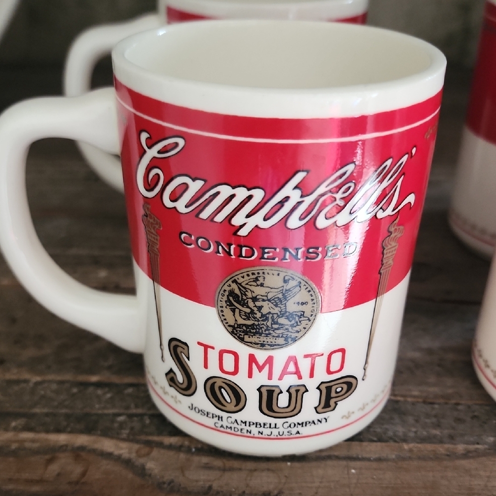 Red and White Soup Mug